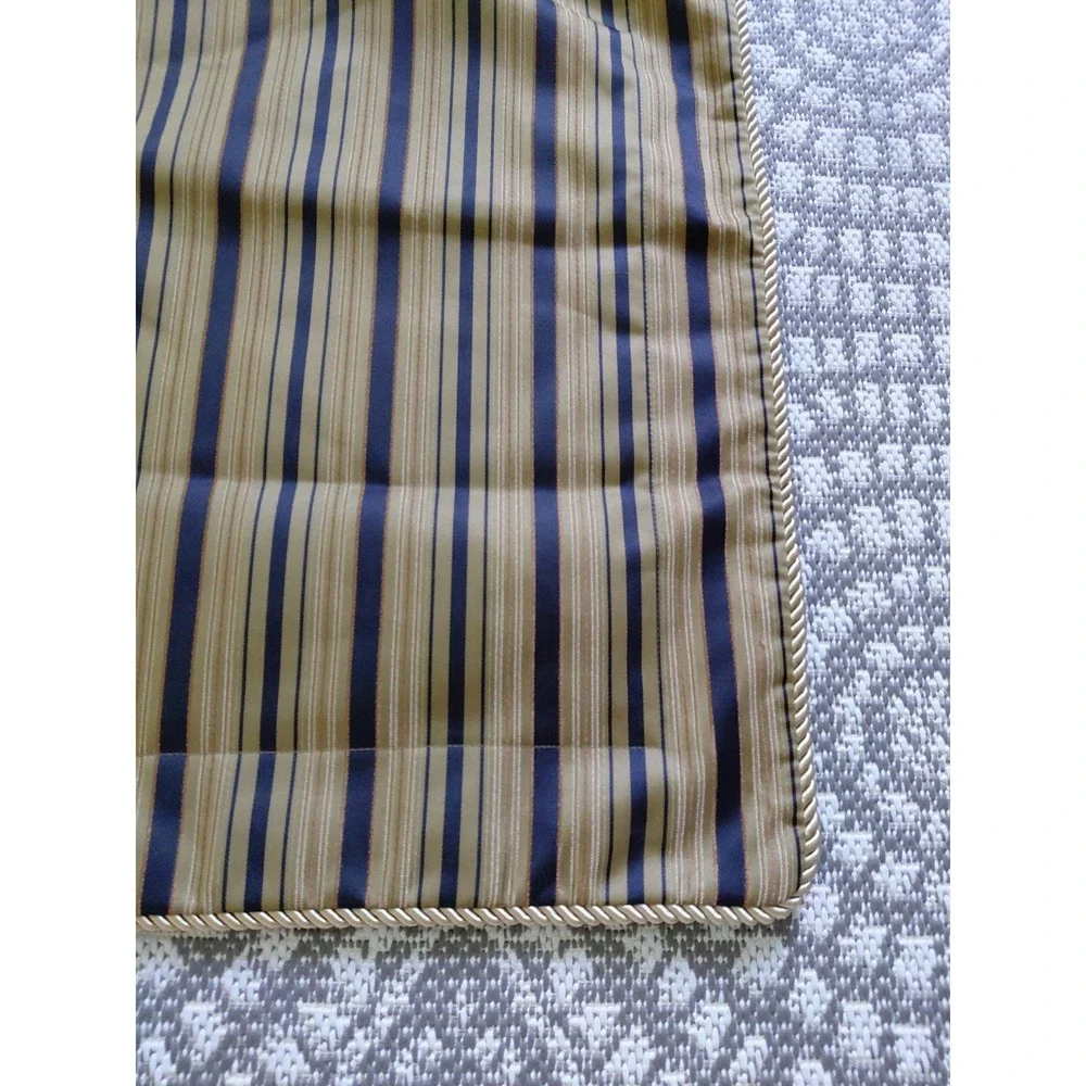 2 Ashley Pillow Shams Euro Square 26X26 Gold Black Stripe Luxury Decor Old Money - Picture 2 of 8